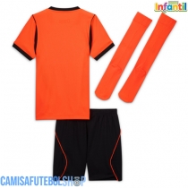 Camisa de time de futebol Países Baixos Replicas 1º Equipamento Infantil Mundo 2026 Manga Curta (+ Calças curtas)